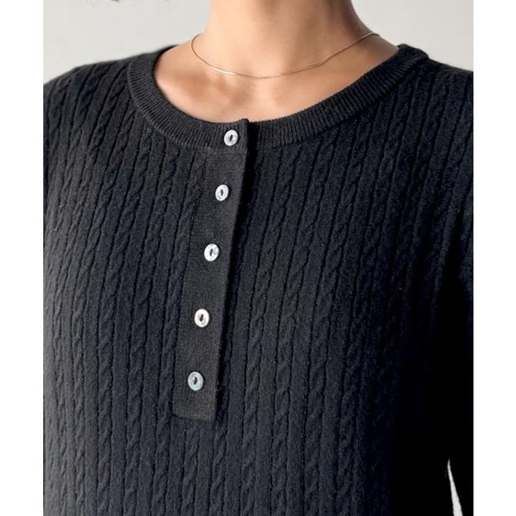 もっちり柔らかな風合い。ミニケーブル編みヘンリーネックニット（長袖） | Classical Elf  | 詳細画像34 