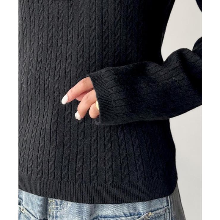 もっちり柔らかな風合い。ミニケーブル編みヘンリーネックニット（長袖） | Classical Elf  | 詳細画像35 