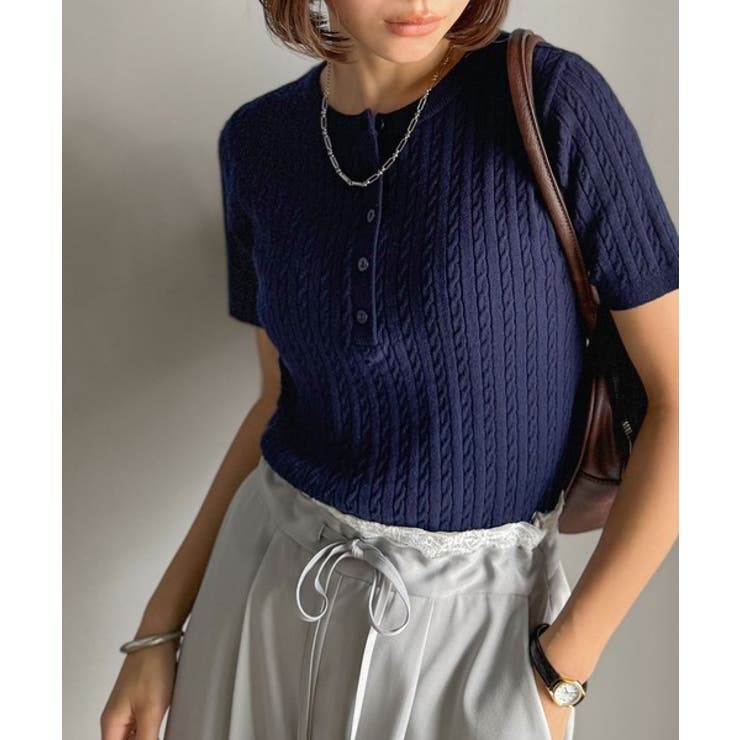 シンプルな心地よさ。半袖ヘンリーミニケーブルニット（半袖） | Classical Elf  | 詳細画像27 