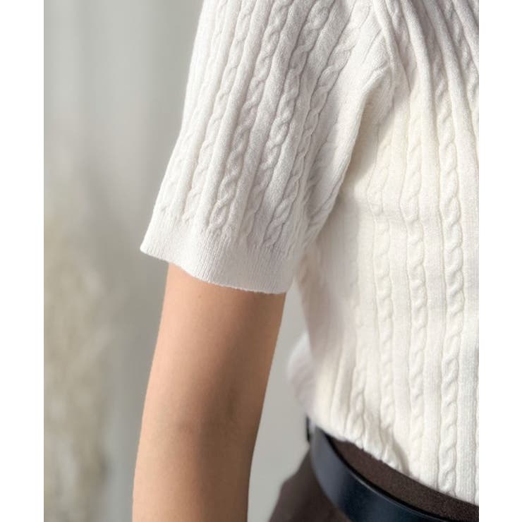 シンプルな心地よさ。半袖ヘンリーミニケーブルニット（半袖） | Classical Elf  | 詳細画像30 
