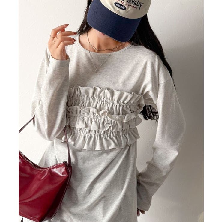 甘すぎない大人なフェミニン◎フリルビスチェベルトセットカットソートップス（長袖） | Classical Elf  | 詳細画像48 