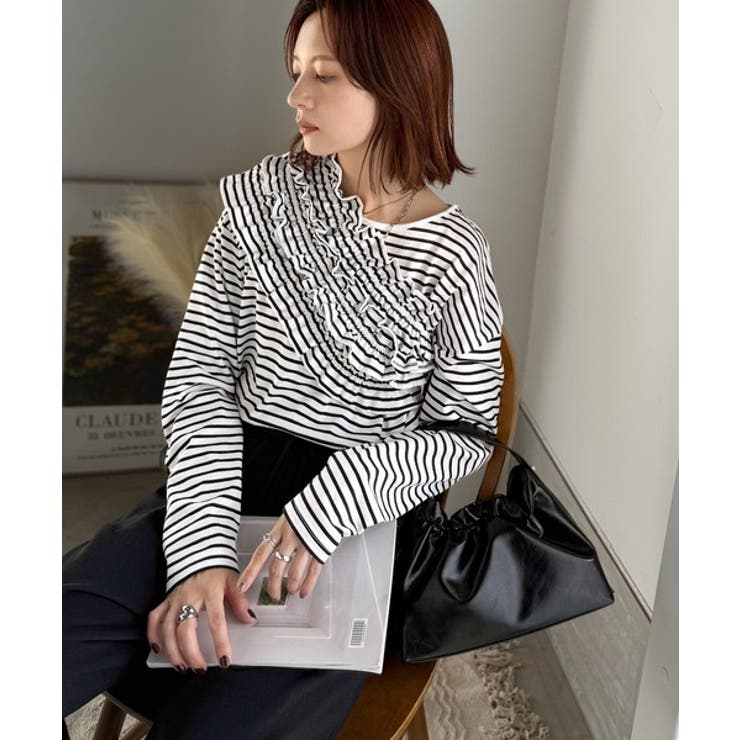 甘すぎない大人なフェミニン◎フリルビスチェベルトセットカットソートップス | Classical Elf  | 詳細画像8 