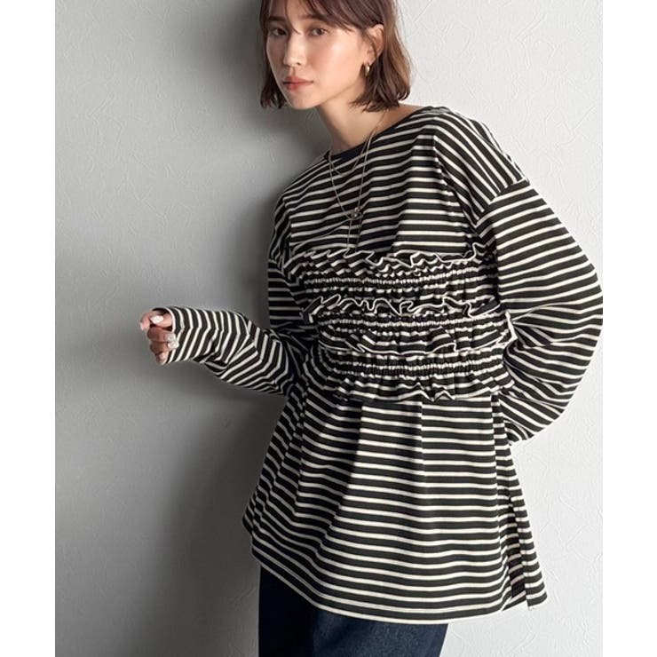 ブラックボーダー | 甘すぎない大人なフェミニン◎フリルビスチェベルトセットカットソートップス | Classical Elf 