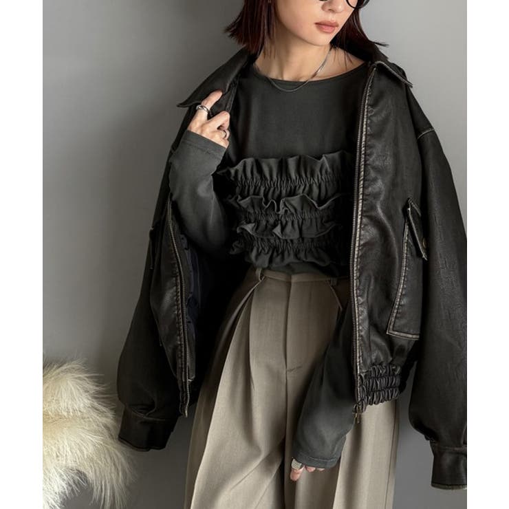 甘すぎない大人なフェミニン◎フリルビスチェベルトセットカットソートップス | Classical Elf  | 詳細画像36 