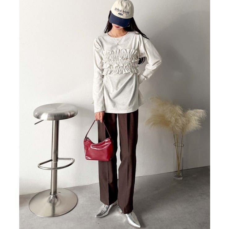 甘すぎない大人なフェミニン◎フリルビスチェベルトセットカットソートップス（長袖） | Classical Elf  | 詳細画像49 