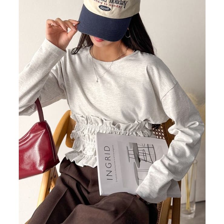 甘すぎない大人なフェミニン◎フリルビスチェベルトセットカットソートップス（長袖） | Classical Elf  | 詳細画像50 