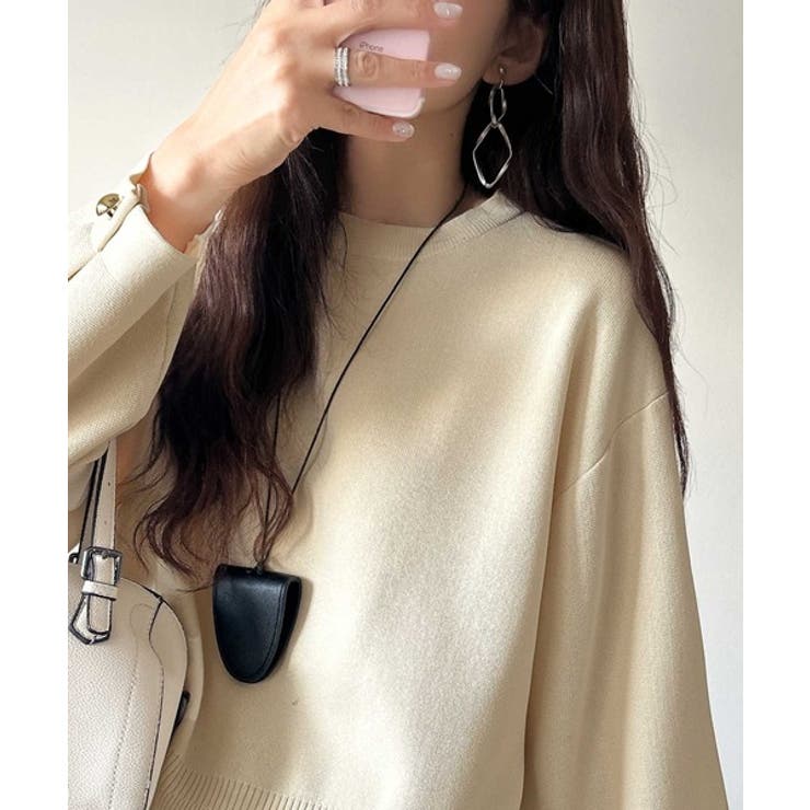 ゆったりなのに上品でキチンと見え。ミラノリブ袖先ゴールドボタンプルオーバー | Classical Elf  | 詳細画像4 