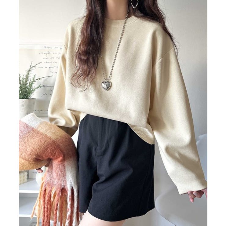 ゆったりなのに上品でキチンと見え。ミラノリブ袖先ゴールドボタンプルオーバー | Classical Elf  | 詳細画像6 