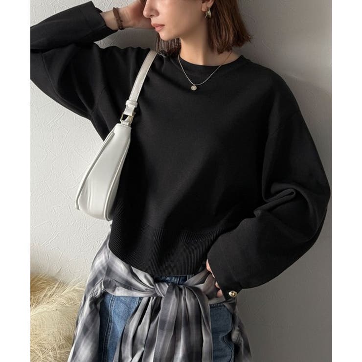 ゆったりなのに上品でキチンと見え。ミラノリブ袖先ゴールドボタンプルオーバー | Classical Elf  | 詳細画像21 