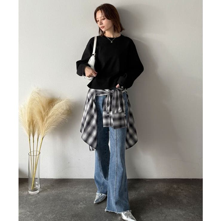 ゆったりなのに上品でキチンと見え。ミラノリブ袖先ゴールドボタンプルオーバー | Classical Elf  | 詳細画像22 