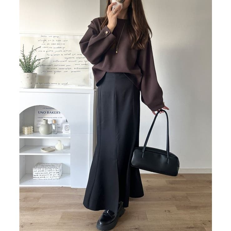 ゆったりなのに上品でキチンと見え。ミラノリブ袖先ゴールドボタンプルオーバー | Classical Elf  | 詳細画像36 