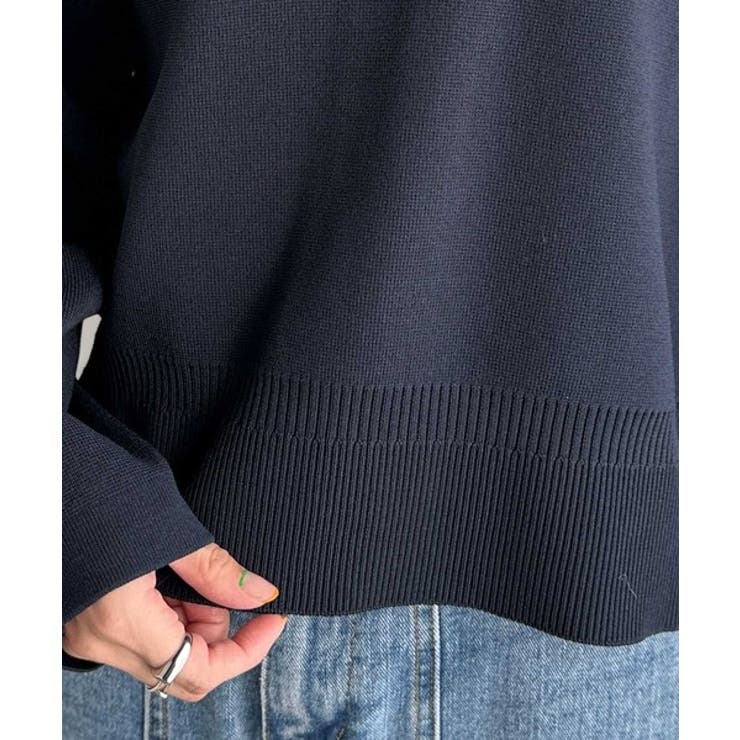 ゆったりなのに上品でキチンと見え。ミラノリブ袖先ゴールドボタンプルオーバー | Classical Elf  | 詳細画像53 