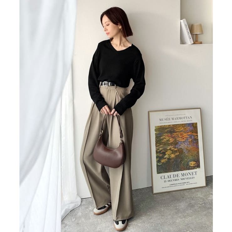 デコルテ美人。着映えVネックシンプルリブニット（長袖） | Classical Elf  | 詳細画像26 