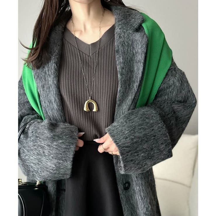 デコルテ美人。着映えVネックシンプルリブニット（長袖） | Classical Elf  | 詳細画像30 