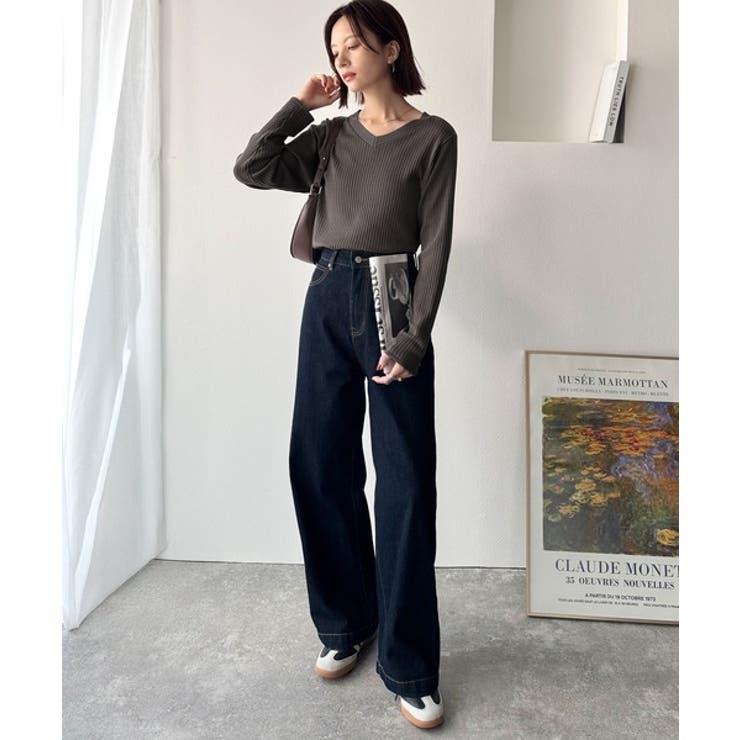 デコルテ美人。着映えVネックシンプルリブニット（長袖） | Classical Elf  | 詳細画像37 