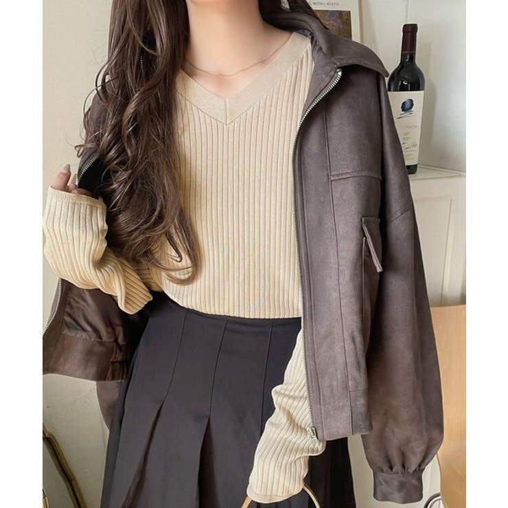 デコルテ美人。着映えVネックシンプルリブニット（長袖） | Classical Elf  | 詳細画像57 