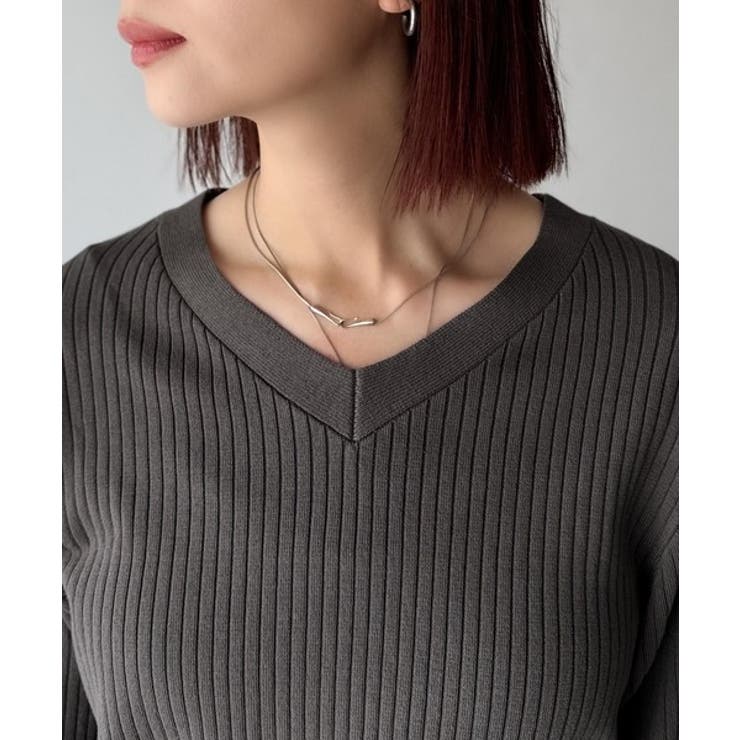 デコルテ美人。着映えVネックシンプルリブニット（長袖） | Classical Elf  | 詳細画像58 