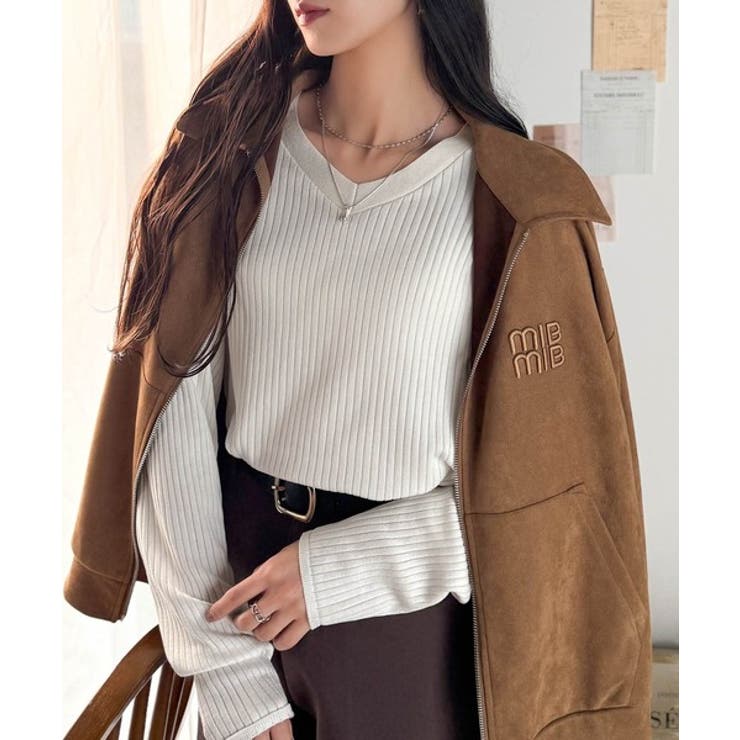 デコルテ美人。着映えVネックシンプルリブニット（長袖） | Classical Elf  | 詳細画像3 