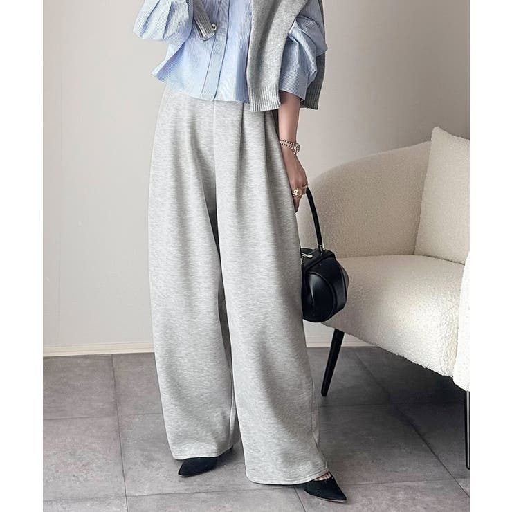 杢グレー | たっぽりシルエットに一目ぼれ。。3タックコクーンシルエットダンボール素材ワイドパ… | Classical Elf 