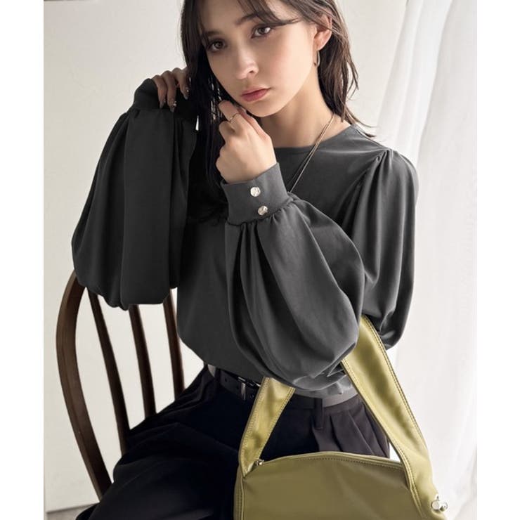 シルエットで差が付く、綺麗めスタイルの完成形◎袖先ボタンボリュームスリーブトップ… | Classical Elf  | 詳細画像19 