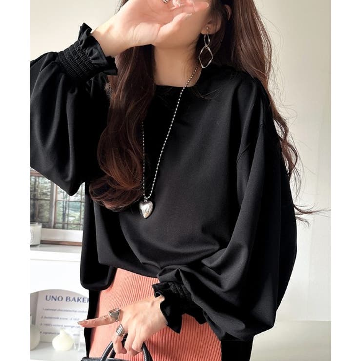 ブラック | シーズンを彩るニュアンスカラー。キャンディスリーブカットジョーゼットブラウス | Classical Elf 