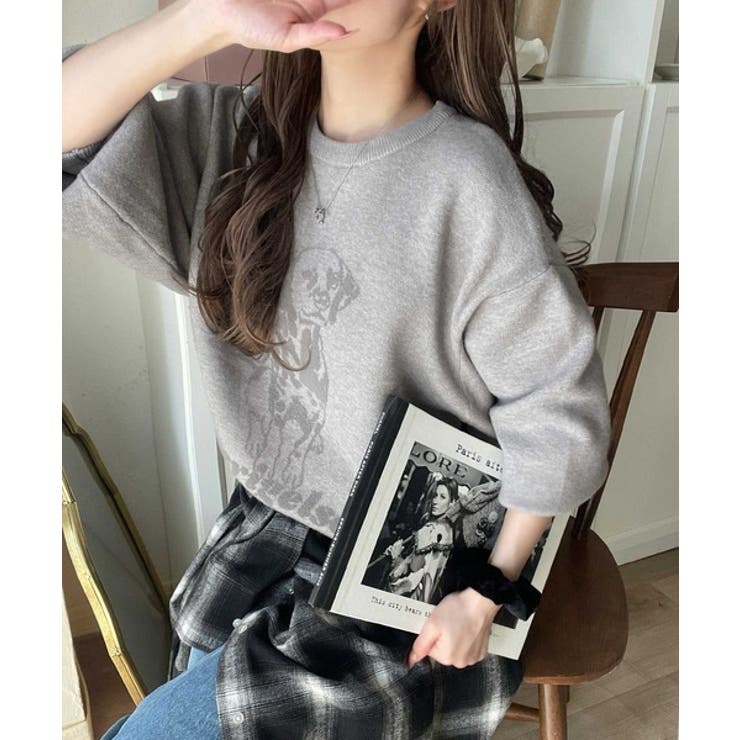 着心地抜群！大人かわいいスタイルに♪ダブルジャガード配色ダルメシアン柄ニット | Classical Elf  | 詳細画像11 