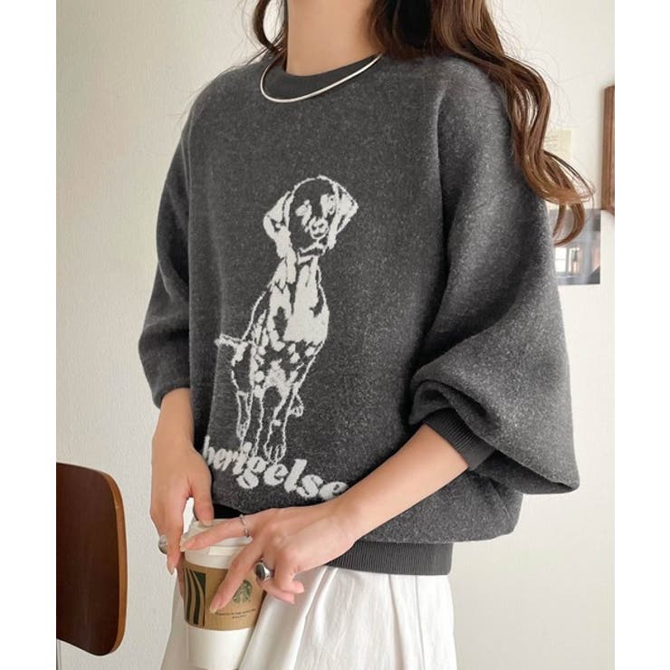 着心地抜群！大人かわいいスタイルに♪ダブルジャガード配色ダルメシアン柄ニット | Classical Elf  | 詳細画像20 