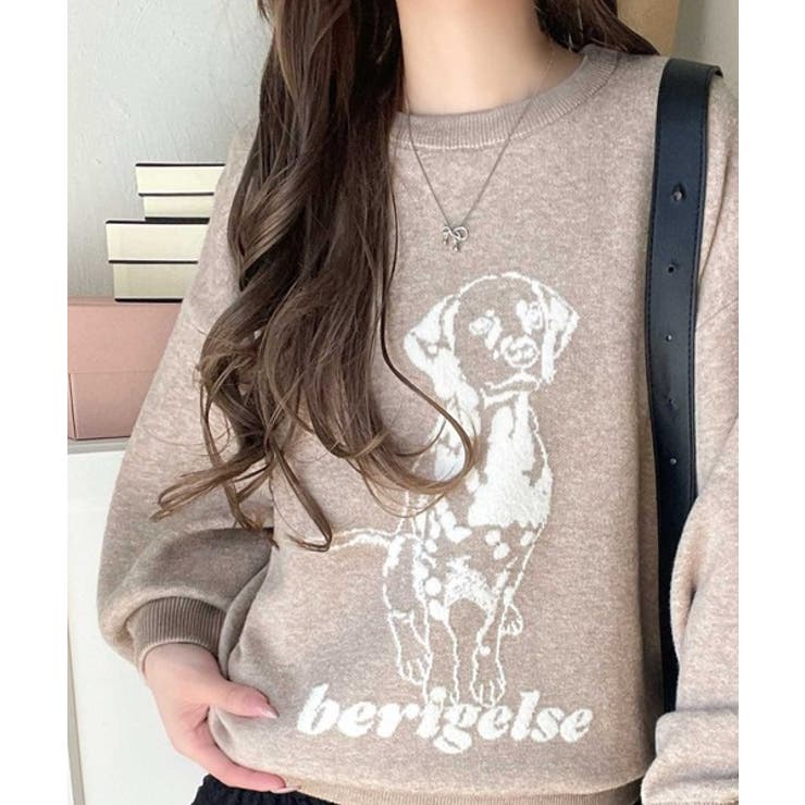 着心地抜群！大人かわいいスタイルに♪ダブルジャガード配色ダルメシアン柄ニット | Classical Elf  | 詳細画像27 