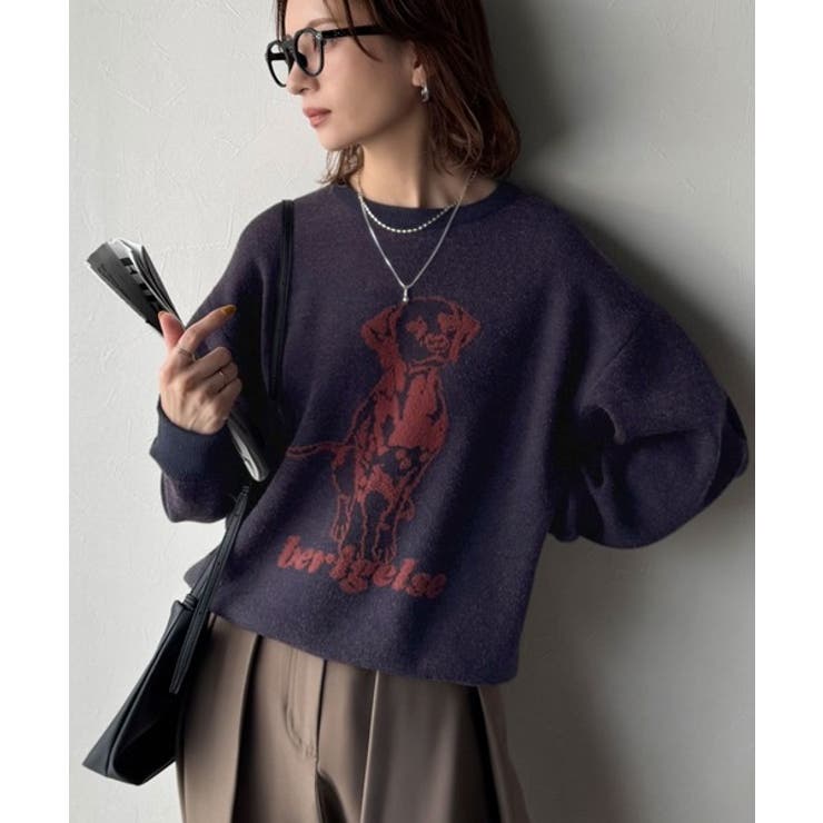 着心地抜群！大人かわいいスタイルに♪ダブルジャガード配色ダルメシアン柄ニット | Classical Elf  | 詳細画像30 