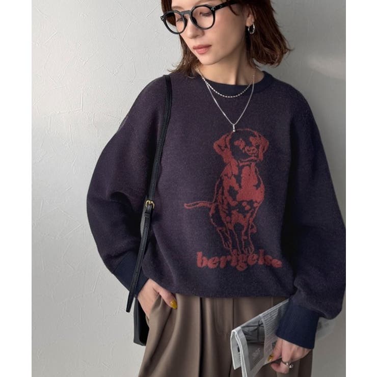 着心地抜群！大人かわいいスタイルに♪ダブルジャガード配色ダルメシアン柄ニット | Classical Elf  | 詳細画像31 