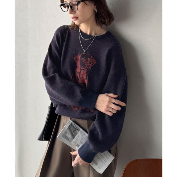 着心地抜群！大人かわいいスタイルに♪ダブルジャガード配色ダルメシアン柄ニット | Classical Elf  | 詳細画像33 