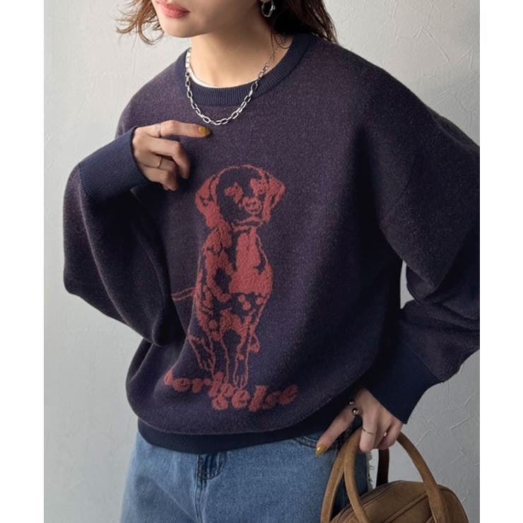 着心地抜群！大人かわいいスタイルに♪ダブルジャガード配色ダルメシアン柄ニット | Classical Elf  | 詳細画像34 