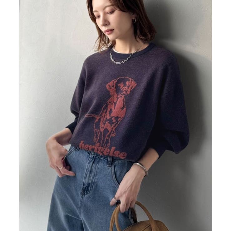 着心地抜群！大人かわいいスタイルに♪ダブルジャガード配色ダルメシアン柄ニット | Classical Elf  | 詳細画像36 