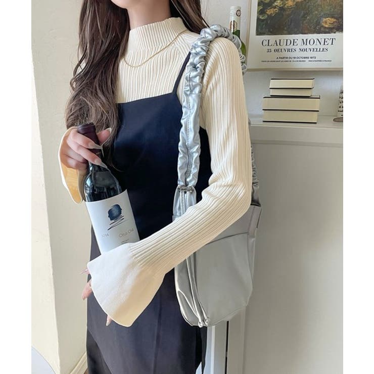 袖にキュン♪大人女子の旬顔トップス。ランダムリブ袖フレアモックネックプルオーバー… | Classical Elf  | 詳細画像7 