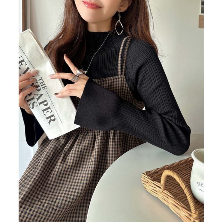 袖にキュン♪大人女子の旬顔トップス。ランダムリブ袖フレアモックネックプルオーバー… | Classical Elf  | 詳細画像13 