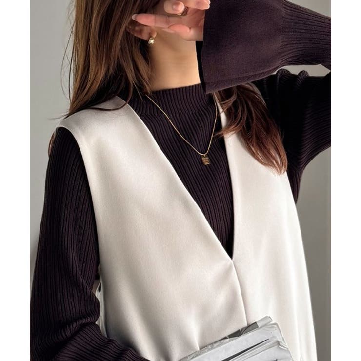 袖にキュン♪大人女子の旬顔トップス。ランダムリブ袖フレアモックネックプルオーバー… | Classical Elf  | 詳細画像27 