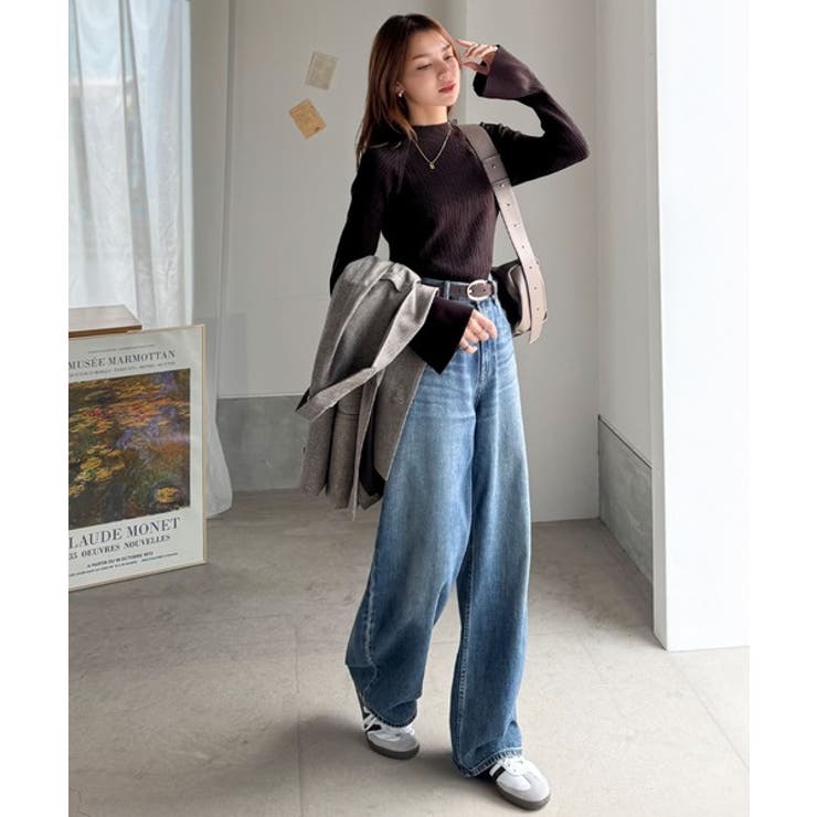 袖にキュン♪大人女子の旬顔トップス。ランダムリブ袖フレアモックネックプルオーバー… | Classical Elf  | 詳細画像33 