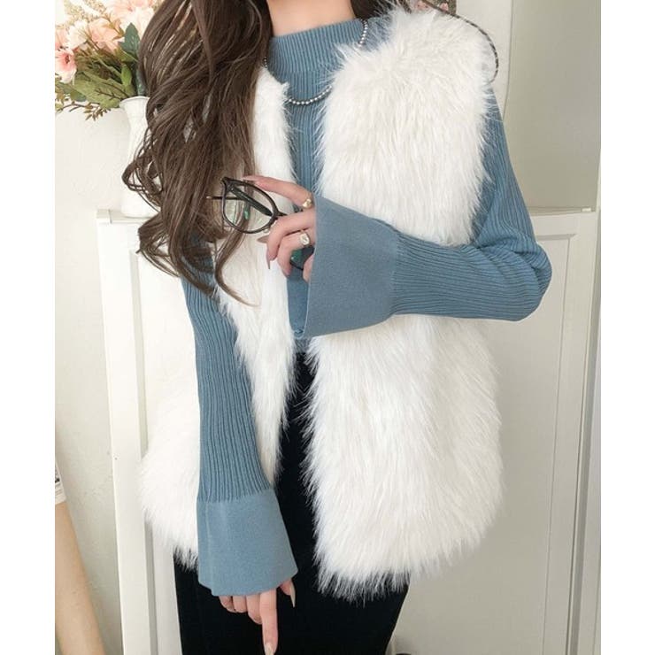 袖にキュン♪大人女子の旬顔トップス。ランダムリブ袖フレアモックネックプルオーバー… | Classical Elf  | 詳細画像40 