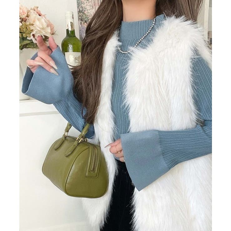 袖にキュン♪大人女子の旬顔トップス。ランダムリブ袖フレアモックネックプルオーバー… | Classical Elf  | 詳細画像43 