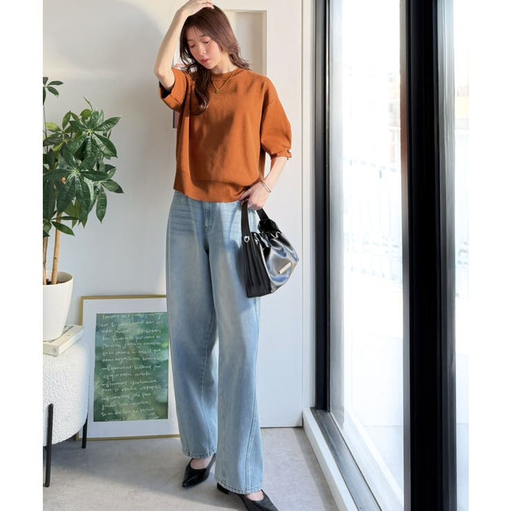 袖きらり、きちんと魅せる。ゴールドボタン使い袖タックミラノリブトップス（半袖） | Classical Elf  | 詳細画像52 