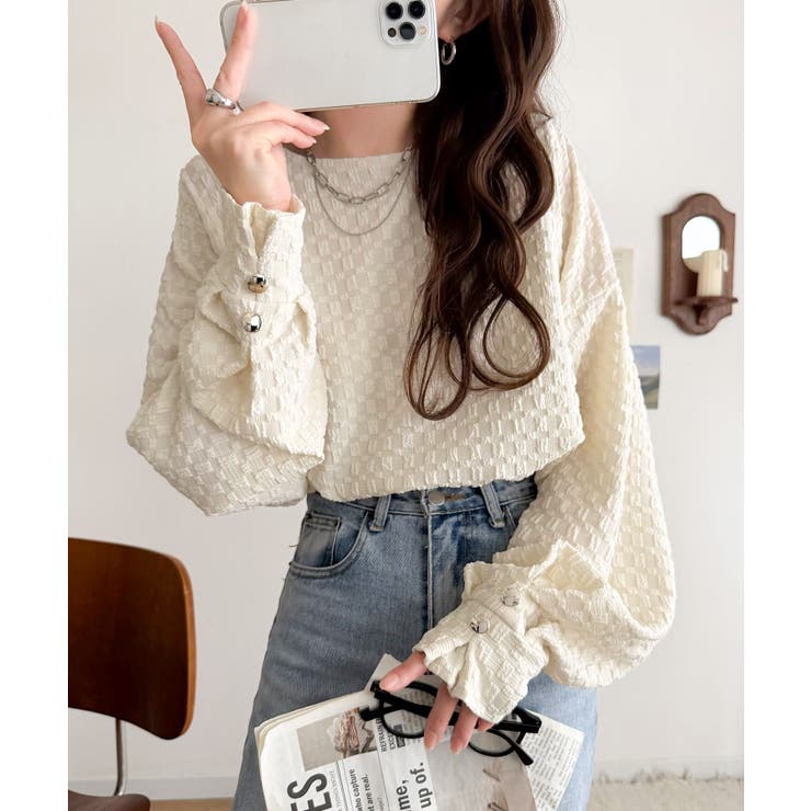 アイボリー | ゆるっとオトナのこなれ感。フクレジャガードプルオーバー（長袖） | Classical Elf 