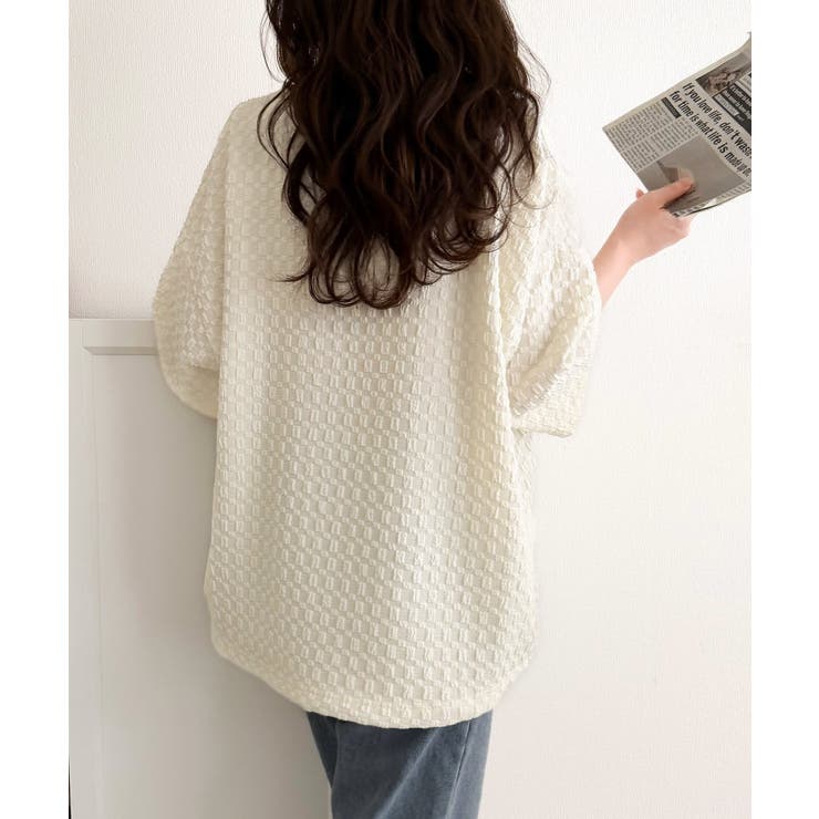 凹凸がコーデを上品に彩る♪前後差フクレジャガードドロストプルオーバー (半袖) | Classical Elf  | 詳細画像7 