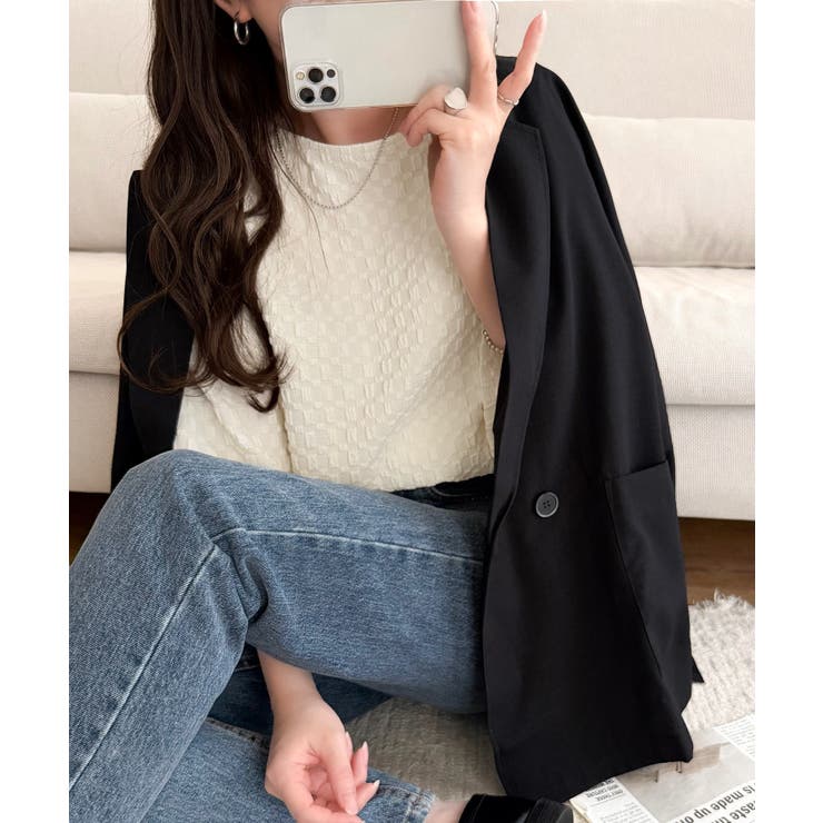 凹凸がコーデを上品に彩る♪前後差フクレジャガードドロストプルオーバー (半袖) | Classical Elf  | 詳細画像8 