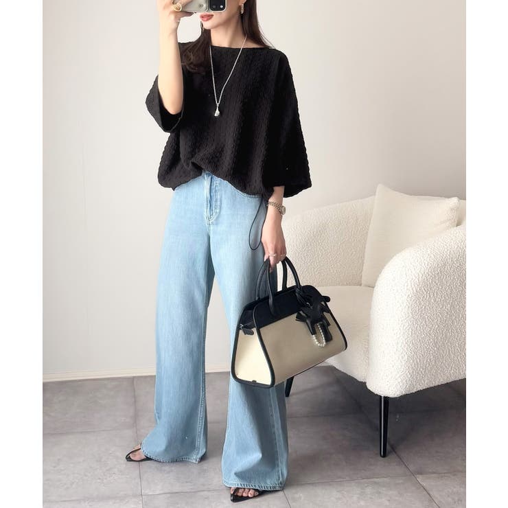 凹凸がコーデを上品に彩る♪前後差フクレジャガードドロストプルオーバー (半袖) | Classical Elf  | 詳細画像14 