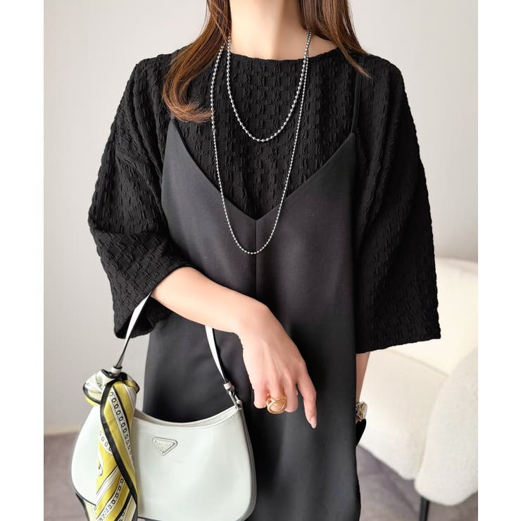 凹凸がコーデを上品に彩る♪前後差フクレジャガードドロストプルオーバー (半袖) | Classical Elf  | 詳細画像17 