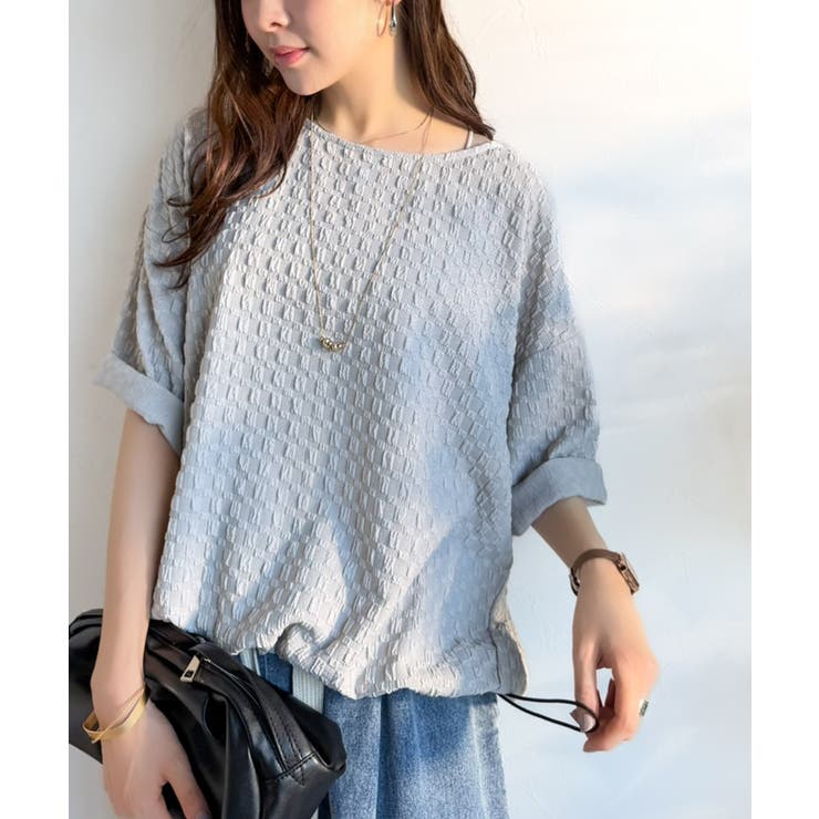 凹凸がコーデを上品に彩る♪前後差フクレジャガードドロストプルオーバー (半袖) | Classical Elf  | 詳細画像21 