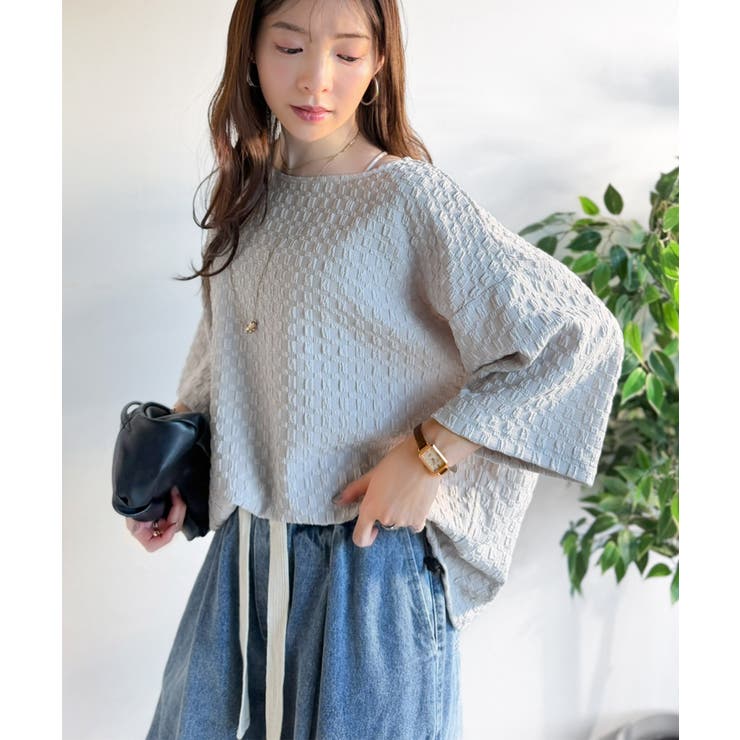 凹凸がコーデを上品に彩る♪前後差フクレジャガードドロストプルオーバー (半袖) | Classical Elf  | 詳細画像22 