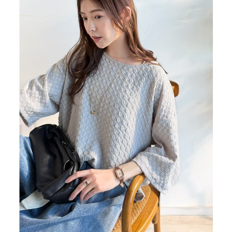 凹凸がコーデを上品に彩る♪前後差フクレジャガードドロストプルオーバー (半袖) | Classical Elf  | 詳細画像23 