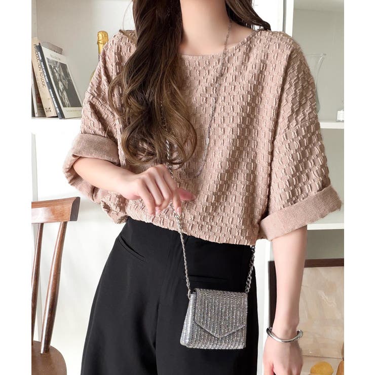 凹凸がコーデを上品に彩る♪前後差フクレジャガードドロストプルオーバー (半袖) | Classical Elf  | 詳細画像25 