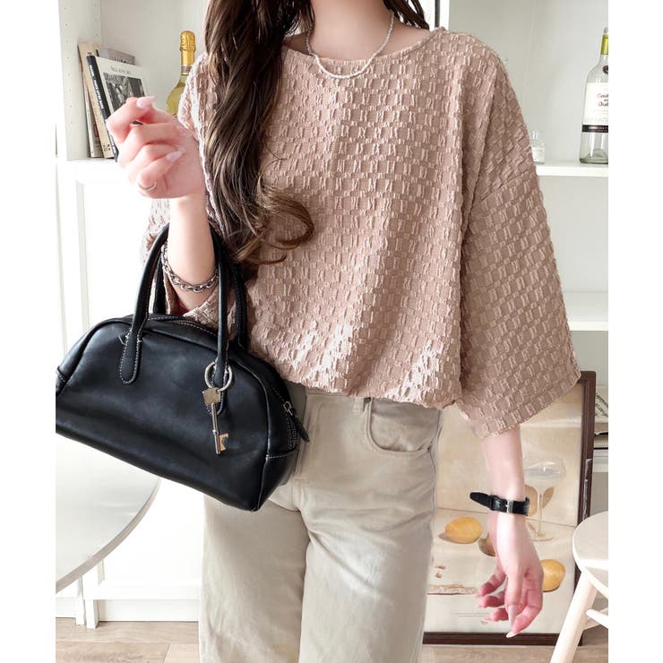 凹凸がコーデを上品に彩る♪前後差フクレジャガードドロストプルオーバー (半袖) | Classical Elf  | 詳細画像28 